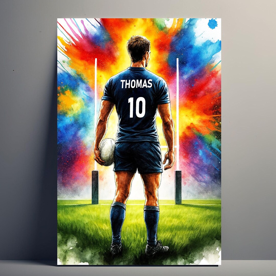 Personalized Rugby Poster – Customizable Rugby Decoration for Men With ...