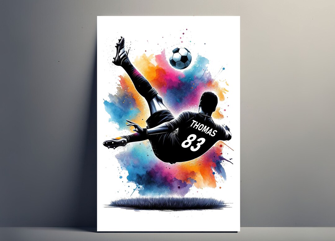 Personalized Football Player Poster | Customizable Acrobatic Soccer ...