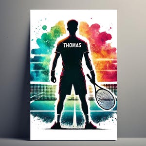 Gepersonaliseerde tennisspelerposter | Aanpasbare tennisposter, cadeau-idee voor decoratiefans