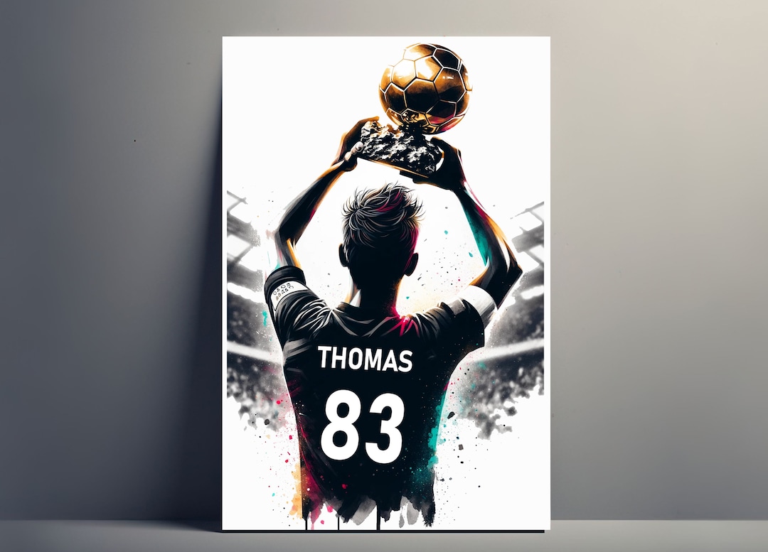 Personalized Football Player Poster | Customizable Ballon D'or Trophy ...