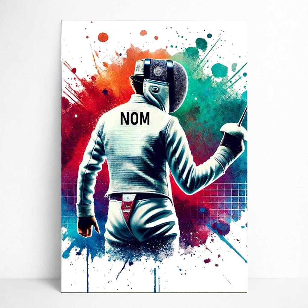 Fancing Poster Personalized Fencing Poster | Customizable Poster for Men, Gift Idea ...