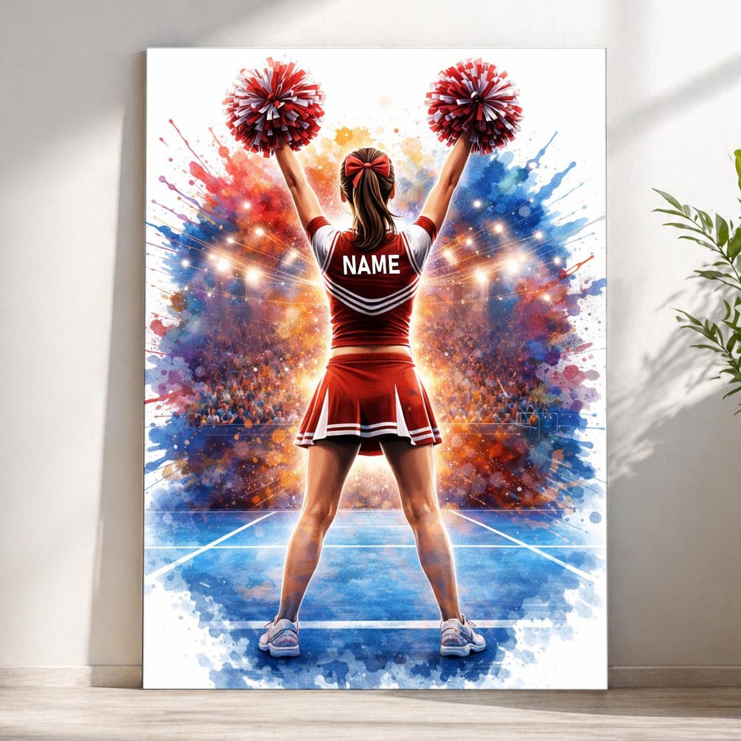 Custom Cheerleader Poster - Personalized Cheerleading Wall Art With ...
