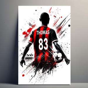 Personalized NICE Football Poster | Customizable Boy Football Poster, Football Gift Idea for Nice Fan with First Name and Number for Men