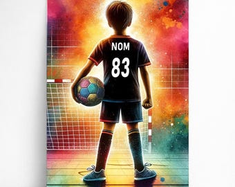 Personalized Handball Player Poster | Customizable Boy Poster, Children's Poster, Sports Gift Idea, Man's Name, Art Decoration