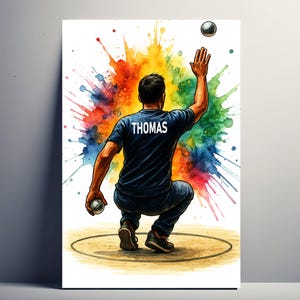 Personalized Petanque Poster – Customizable Petanque Gift for Men with First Name | Boys' Decoration | Poster, Canvas, Digital