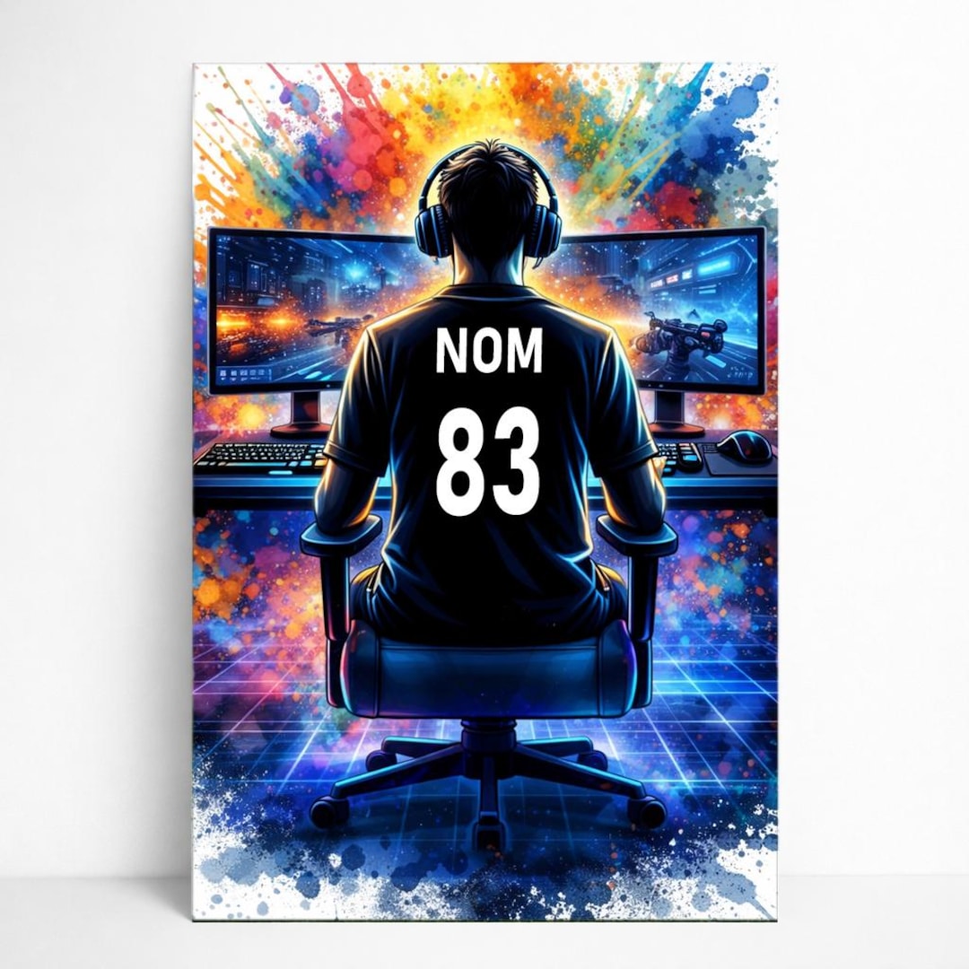 Personalized Gamer Poster With Name and Number – Custom-made Video Game ...