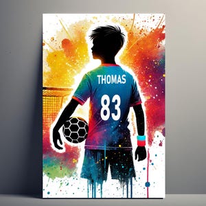 Personalized Handball Player Poster | Customizable Boy Poster, Poster for Children Gift Idea Sport Name Man Art Decoration