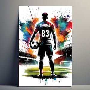 Personalized Football Player Poster | Customizable Boy Poster, Sport Gift Idea Poster Man First Name Football Art Decoration