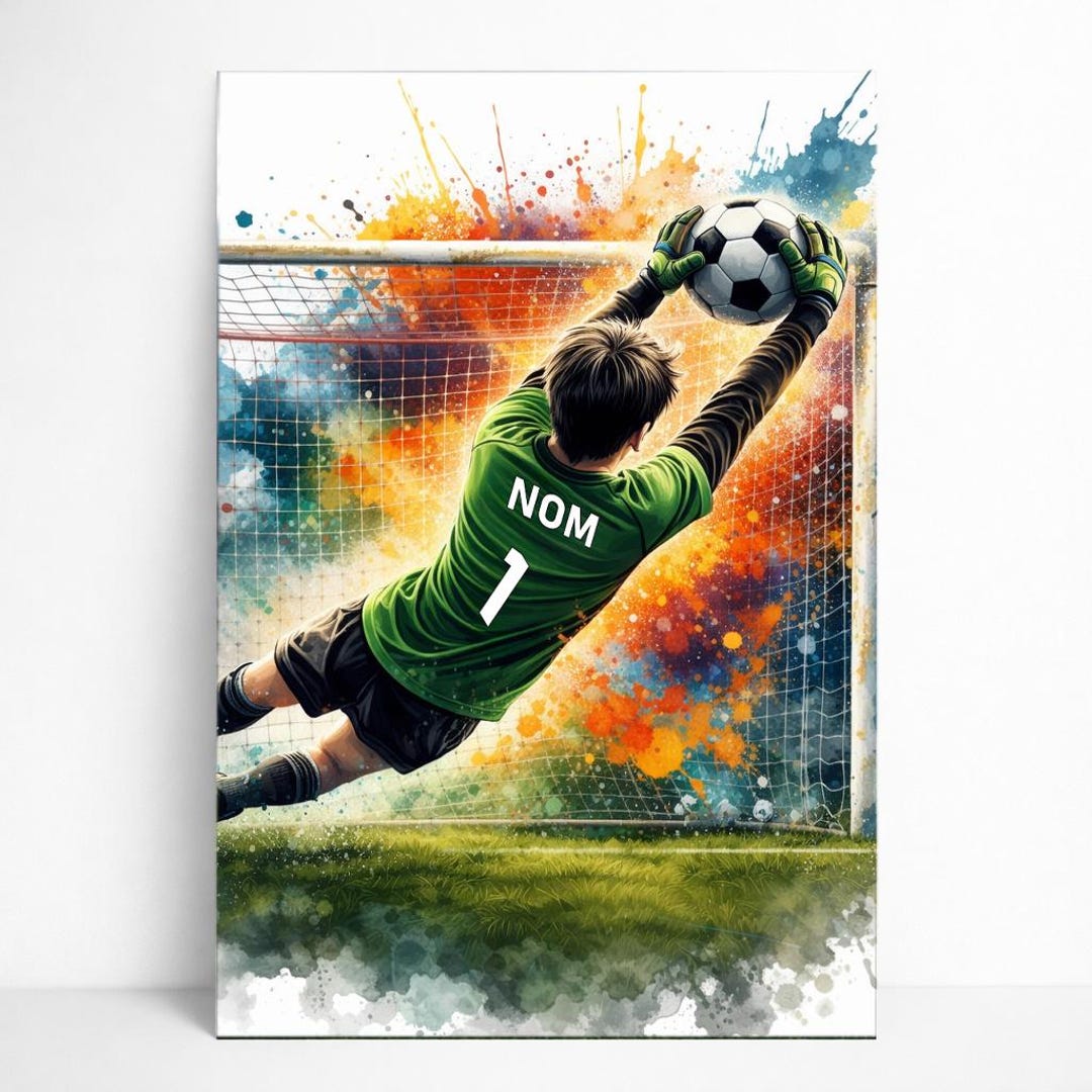Personalized Football Poster With Name and Number – Goalkeeper Poster ...