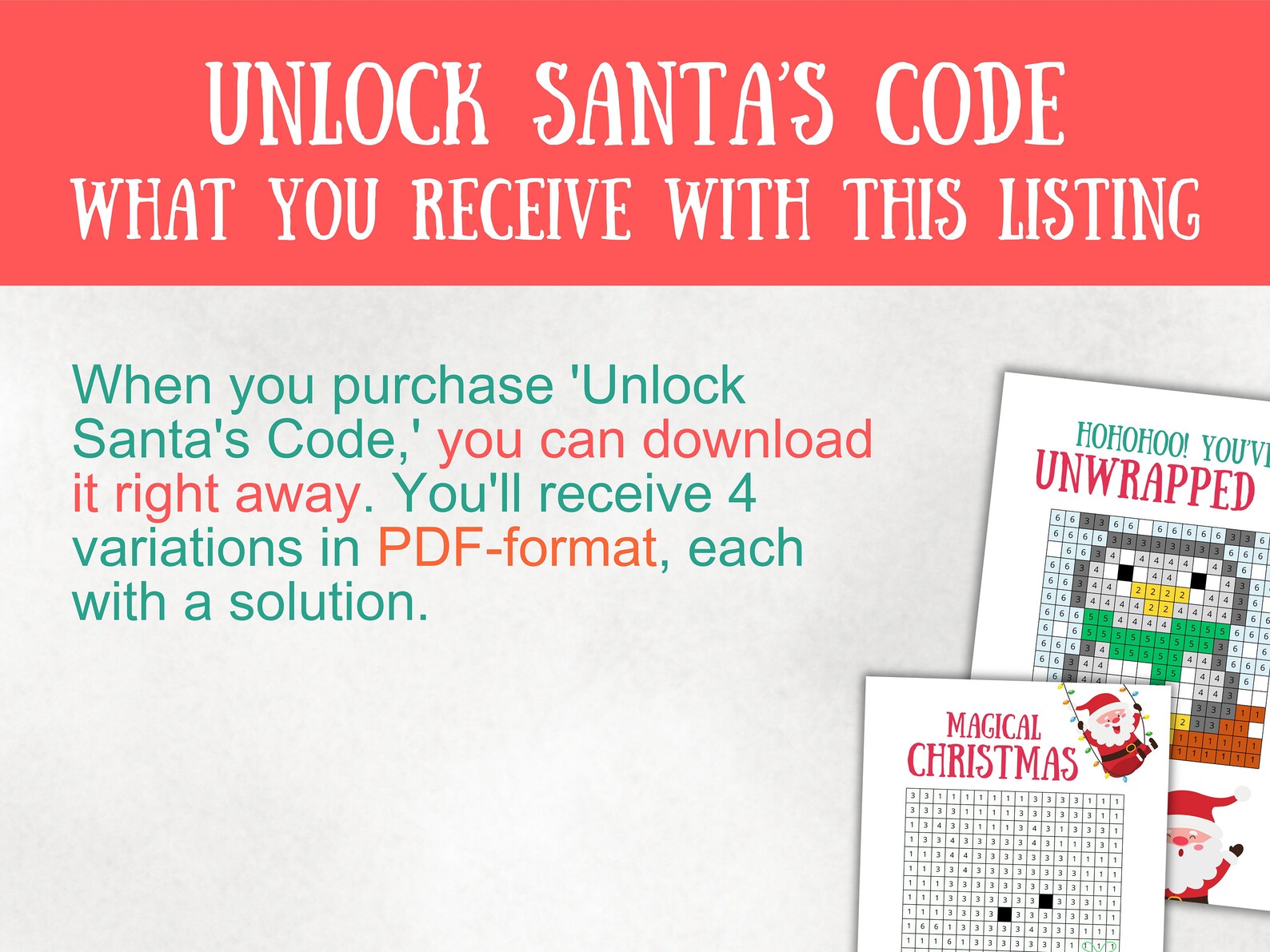 Unlock Santa's Code Printable Christmas Games Christmas - Etsy België