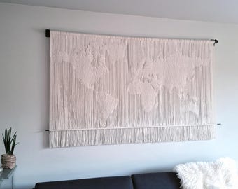 Macrame PATTERN world map, English; large, XL, digital, Ibiza, boho