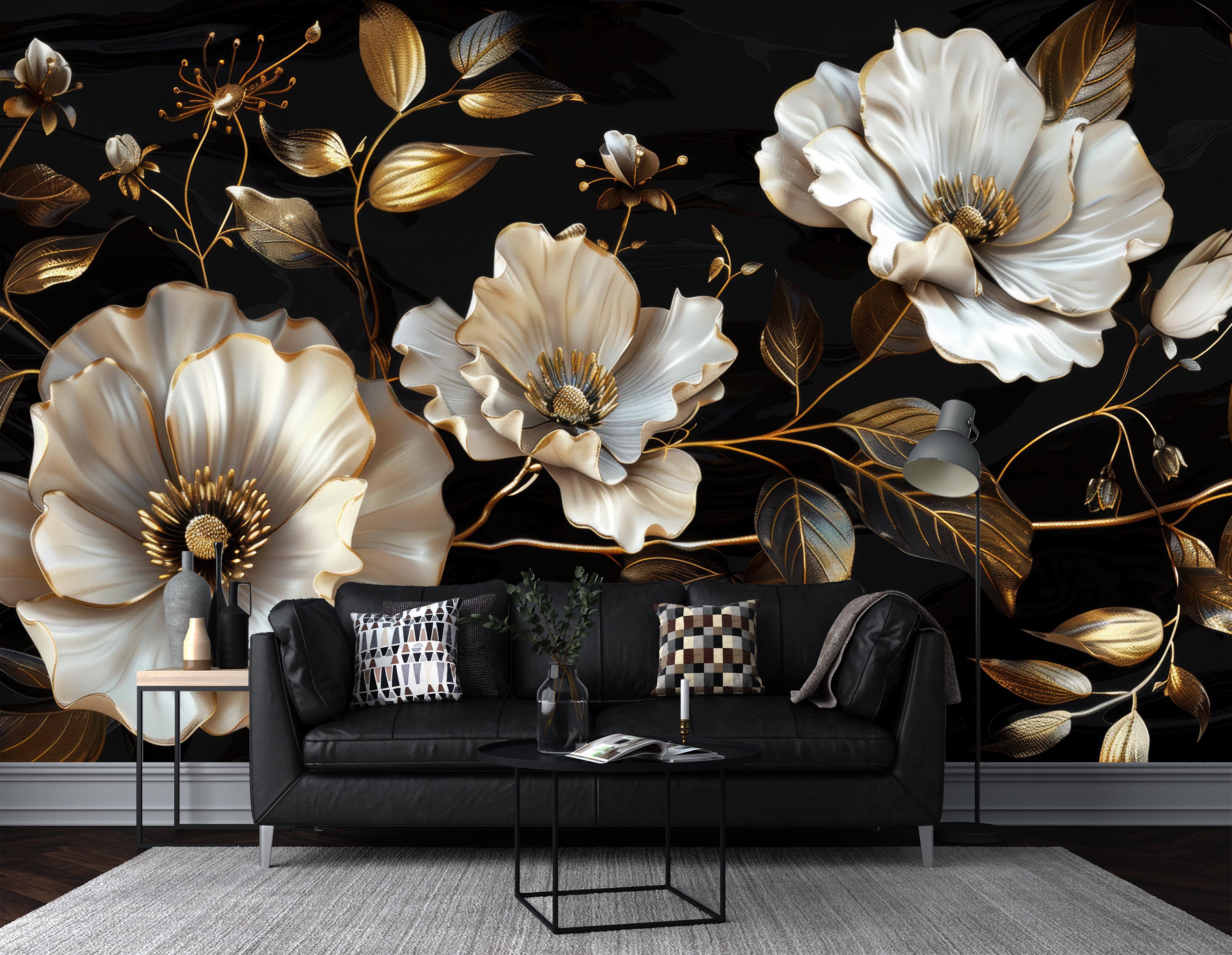 Black And Gold Wallpaper Design