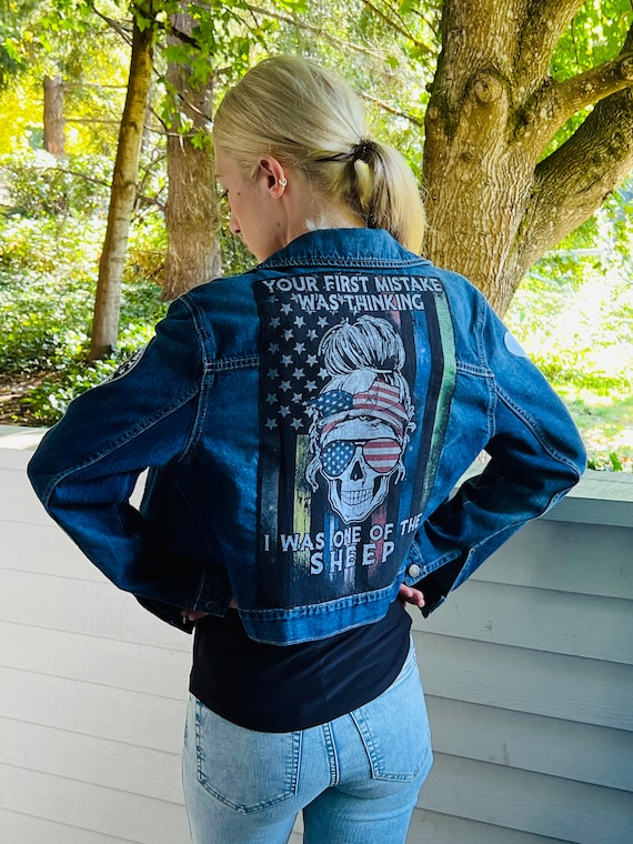 OLD NAVY Ladies CUSTOM Jean Jacket - Etsy