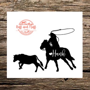 Calf Roping Decal | Roping Horse Decal | Custom Horse Name Decal ...