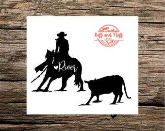 Cutting Horse Decal | Custom Horse Name Decal | Horse Decal