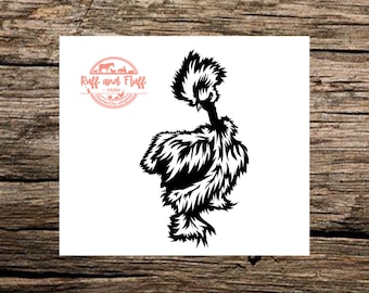 Silkie | Naked Neck Chicken | Showgirl Silkie | Hen Decal | Rooster Decal | Car Decal
