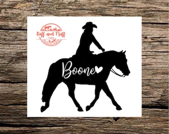 Ranch Horse Decal | Working Western Horse | Custom Horse Name Decal | Horse Decal