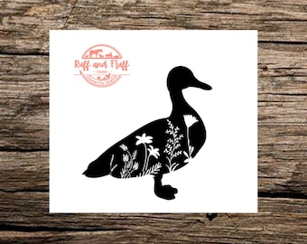 Duck Decal | Floral Duck | Car Decal