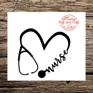 Nurse Stethoscope Heart | Nurse Decal | Heart Decal | Stethoscope Decal | Car Decal | Tumbler Decal