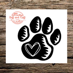 Paw Decal | Heart Paw | Dog Decal | Cat Decal | Car Decal | Tumbler Decal