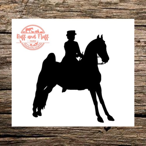 Sticker cheval de selle | Sticker siège de selle | Stationné | Sticker cheval