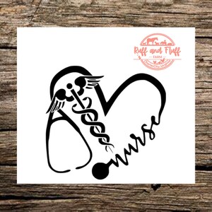 Nurse Stethoscope Heart | Nurse Decal | Heart Decal | Stethoscope Decal | Car Decal | Tumbler Decal
