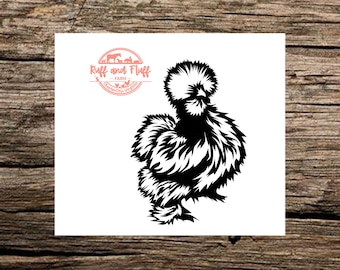 Silkie Chicken Decal | Hen Decal | Rooster Decal | Car Decal