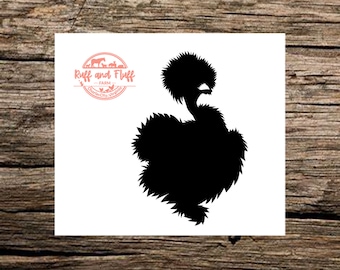 Silkie | Naked Neck Chicken | Showgirl Silkie | Hen Decal | Rooster Decal | Car Decal