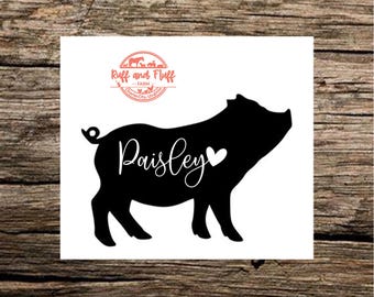Pig Decal | Custom Pig Name Decal