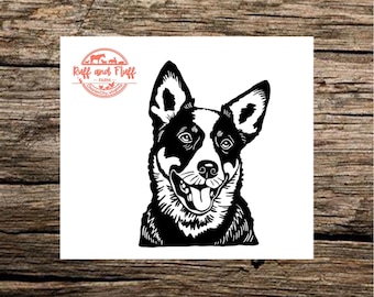 Australian Cattle Dog Decal | Blue Heeler | Red Heeler | Peeking Dog Decal | Pet Decal | Car Decal