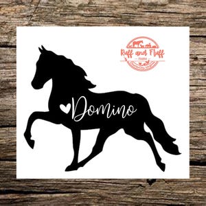 Tennessee Walking Horse Aufkleber | Pferde Aufkleber | Tennessee Walker Aufkleber | Benutzerdefinierte Pferdename Aufkleber | Pferd Aufkleber
