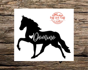 Tennessee Walking Horse Decal | Gaited Horse Decal | Tennessee Walker Decal | Custom Horse Name Decal | Horse Decal