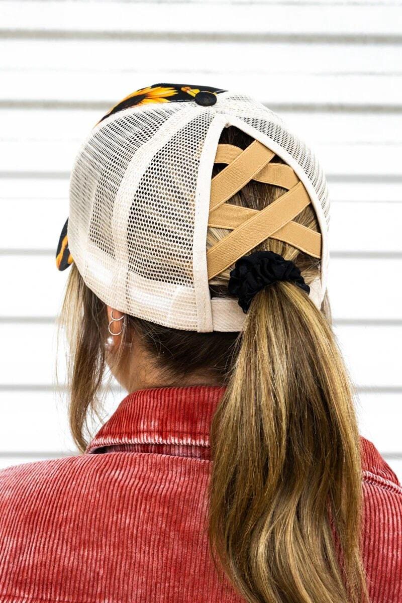 Sunflower Nights | Mesh Ponytail Cap | Western | Boho Style 