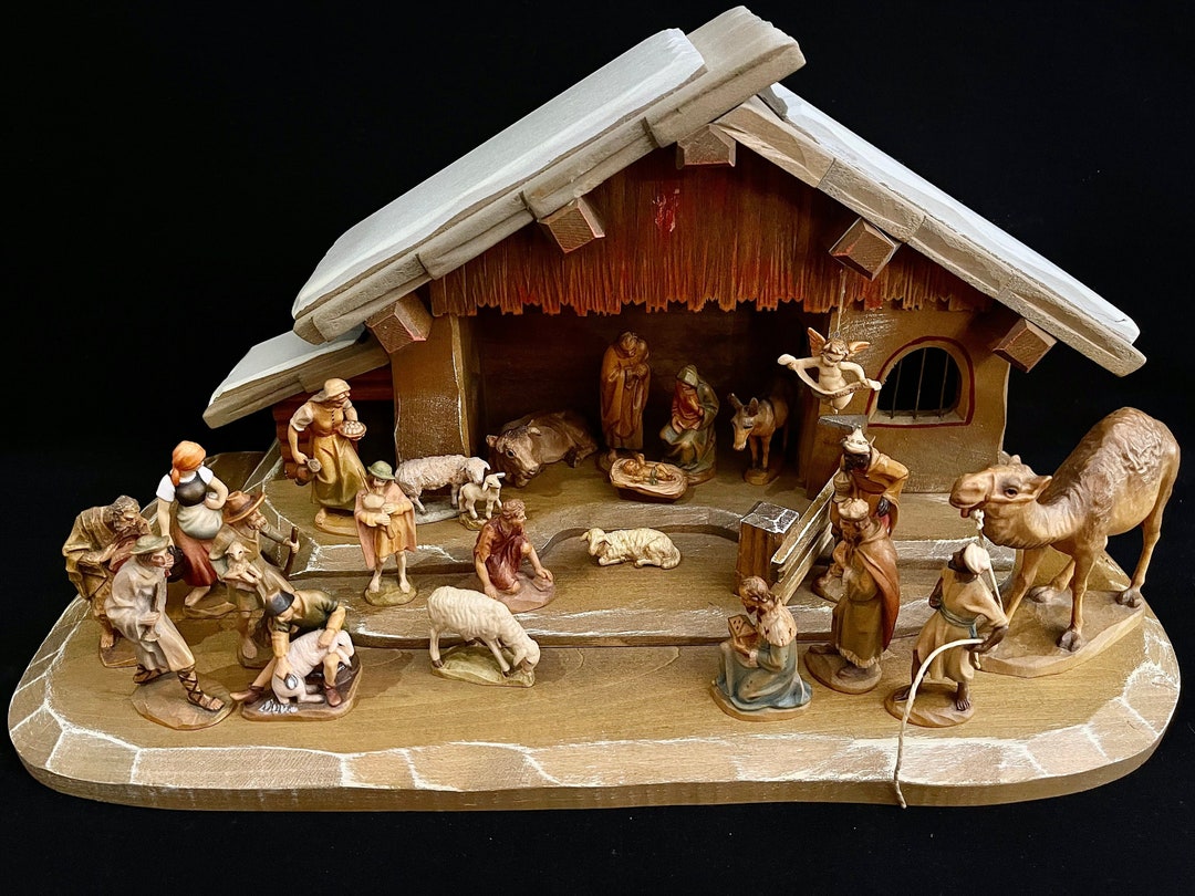 Anri Kuolt Woodcarved Nativity Set 3 Scale Italy Etsy