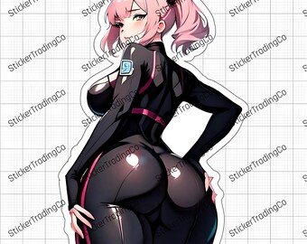 Pink Hair Babe Sticker