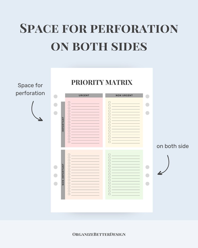Eisenhower Matrix Plan, Printable Priority Planner, Digital and ...