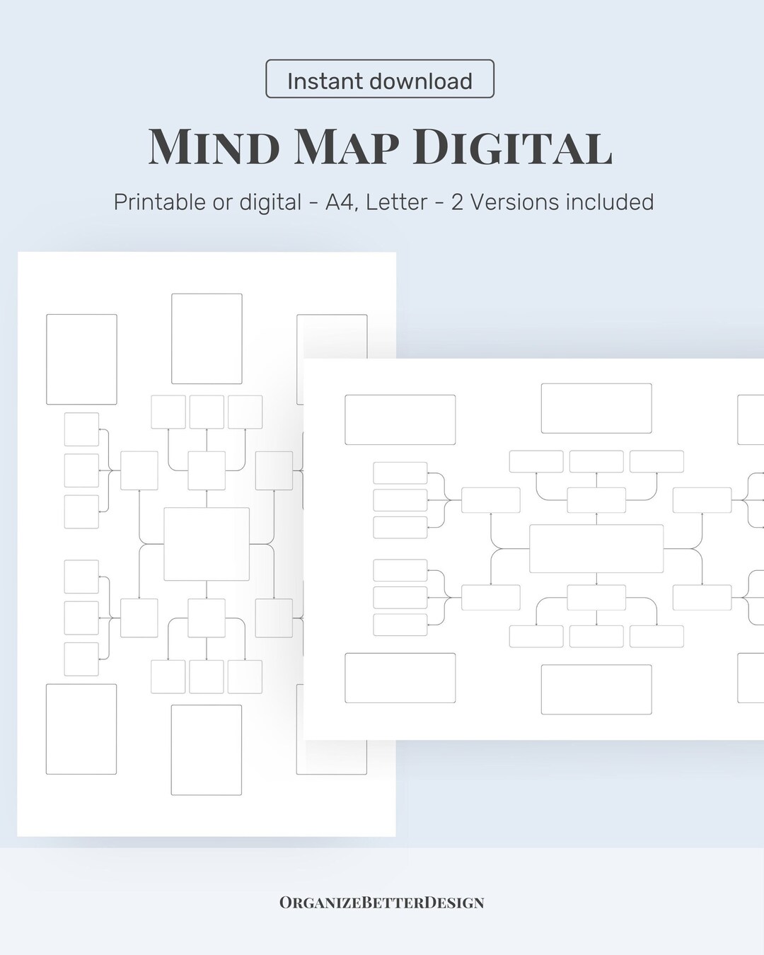 Mind Map and Brainstorm Templates Printable, Brain Dump Study Guide ...