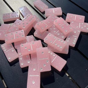 Domino Set, Glitter Resin Dominoes, Domino Game, Resin Dominoes, Domino, Double Six Dominoes, Resin Game Set, Resin Art, resin dominos