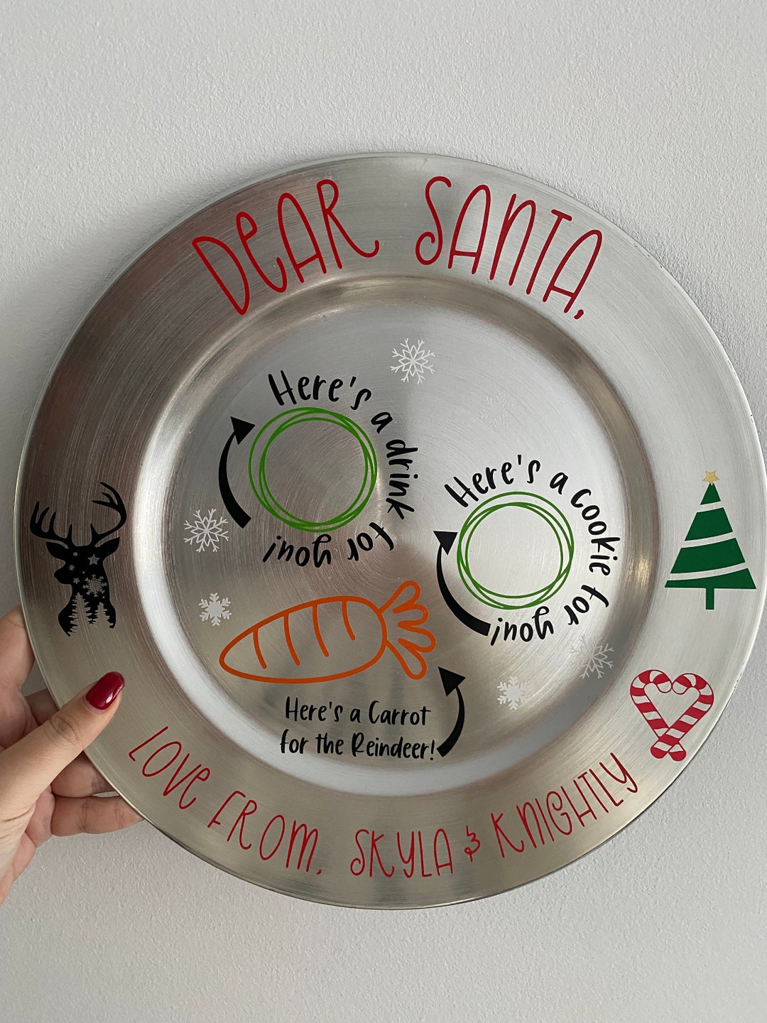 Personalised Christmas Eve Plate Santa Plate Christmas Eve Etsy UK