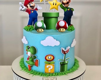 Mario cake topper set