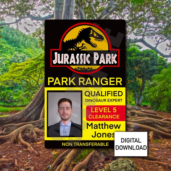Jurassic Park Name Badge - Etsy