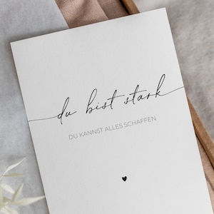 du bist stark | Liebespost | Lieblingsmenschen | Mutmachende Zeilen | liebe Worte | Postkarte Liebe | Karte mit Spruch | Genesungskarte