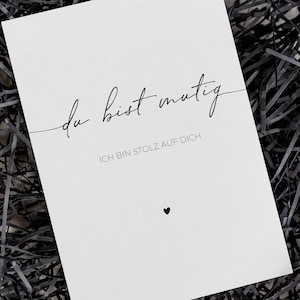 Postkarte Du bist mutig – Mutmachende Grüße & liebevolle Worte zur Aufmunterung | Ich bin stolz Motivationskarte