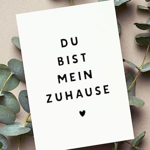 Du bist mein Zuhause – Liebeskarte für Partner:in | Ich liebe dich Karte | Geschenk zum Valentinstag, Hochzeit, Verlobung, Jahrestag