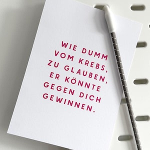 Brustkrebs Postkarte Mutmacher Karte bei Krebs Geschenk für Krebskämpfer Fuck Cancer Awareness Pink Aufmunternde Karte