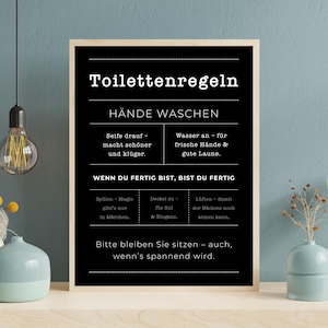 Restroom Rules Poster – Funny Bathroom Picture Decoration – Guest Restroom Sign Black and White – Funny Toilet Sayings – Toilet Picture Digital Download