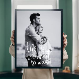 6er Set: Personalisiertes Paarposter mit Foto & Spruch – Digitales Wandbild mit Liebe, Herz und Statement | Hochzeit, Jahrestag, Verlobung