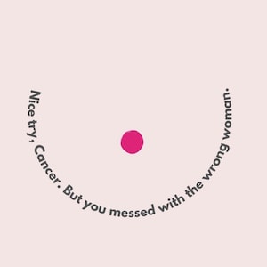 Poster digitale con messaggio motivazionale per il cancro al seno – Arte murale per donne forti e combattenti
