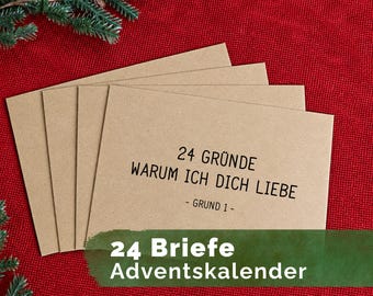 24 Briefe Adventskalender – 24 Gründe warum ich dich liebe, Adventskalender der Liebe, Ich liebe dich Adventskalender, Weihnachten 2026