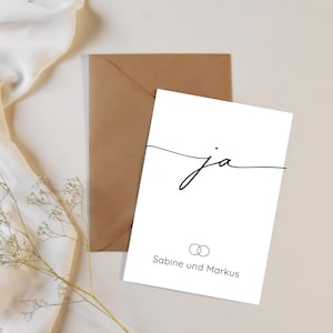 Personalisierte Hochzeitskarte mit Namen & Ja für immer, Heiratsantrag Karte, Verlobungsgeschenk, Einladung Liebe, Hochzeits Glückwünsche